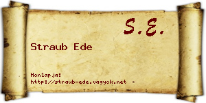 Straub Ede névjegykártya